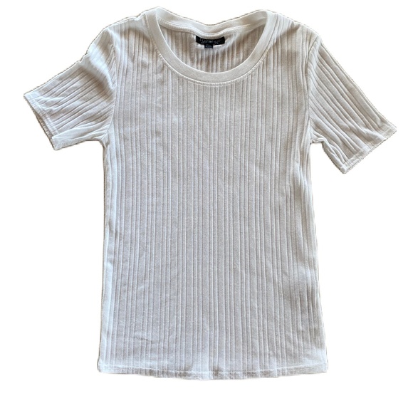 Topshop Tops - Topshop Alexa tee short sleeve ribbed white size 2